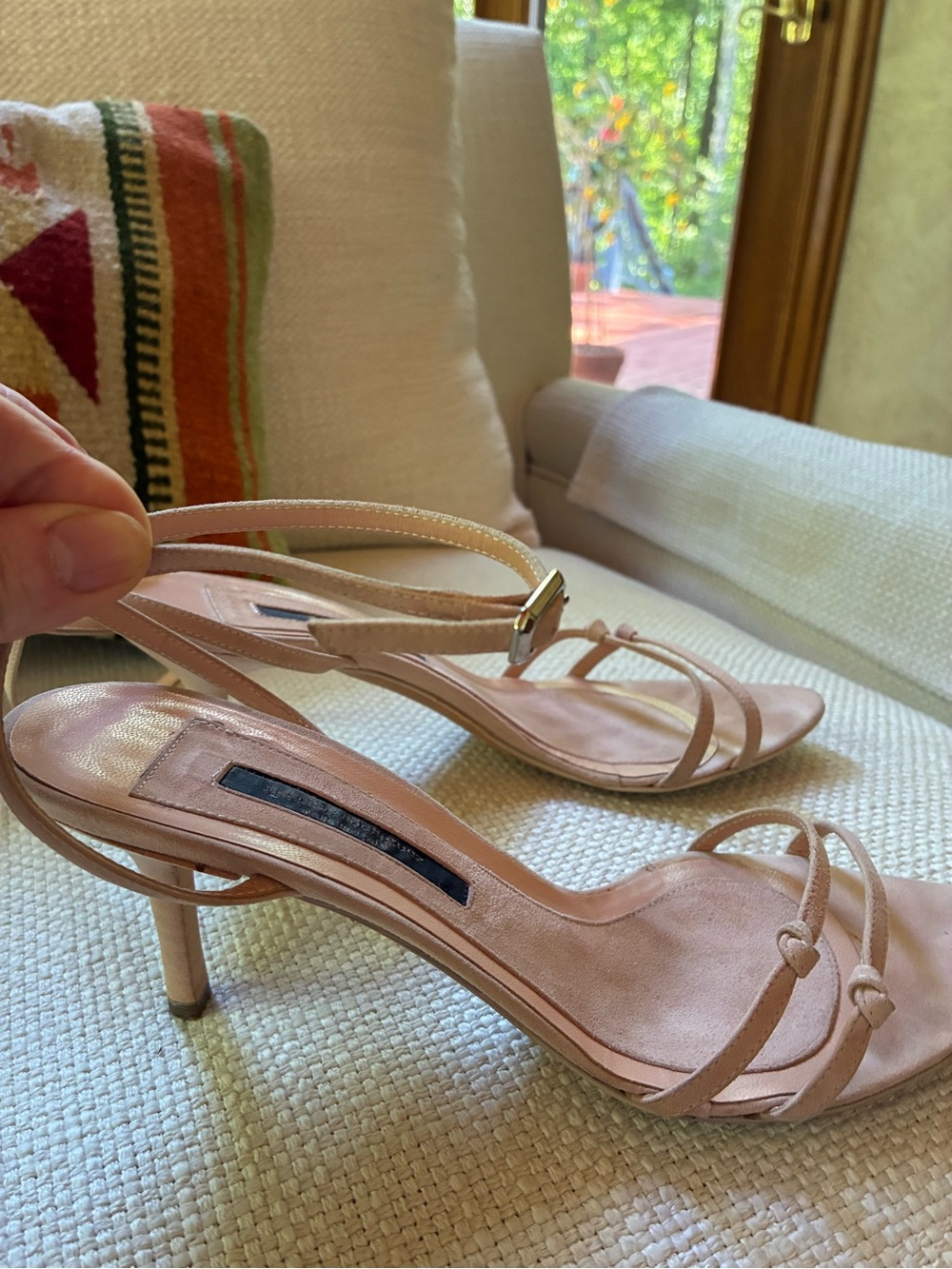 Narciso Rodriguez Blush Nude Strappy Heeled Sandals